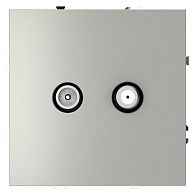 Розетка телевизионнная встраиваемая Voltum S70 оконечная TV+SAT, сталь пластик Soft touch VLS060405