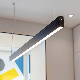 Линейный светодиодный подвесной односторонний светильник 128см 25Вт 3000К черная шагрень 101-200-30-128 Elektrostandard Pro