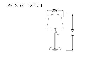 Настольная лампа *28*60 см, 1*E27*60W, Lucia Tucci Bristol BRISTOL T895.1, хром