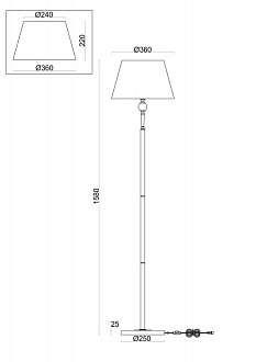 Светильник 158 см, Freya Rosemary FR5190FL-01BS1, латунь