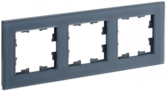 BRITE Рамка 3 поста РУ-3-2-Бр стекло маренго матовый IEK