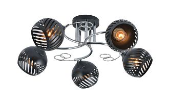 Люстра L600 x W600 x H230, мм, 5*40W (200W), CHROME+BLACK (Хром+Черный) Rilon 29027/5 CHROME+BLACK