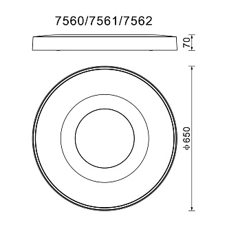 Светильник *65*7 см, LED *  100W, 3000К-6000К Mantra Coin 7560, белый