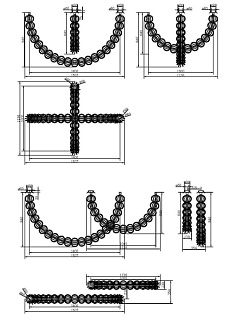 Подвесной светильник 153,7*84 см, LED*117W, 3000 К, Golden Cage MOD216PL-L42G3K Maytoni, Золото