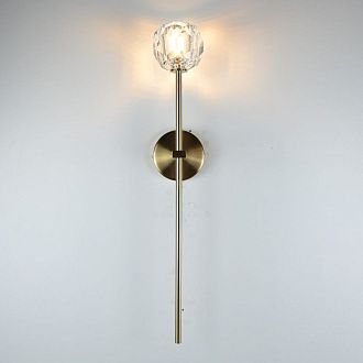 Бра Boule de Cristal Long Sconce Brass 45*11*45 см, 1*G9*40W, ImperiumLoft 44.305, Чёрный, Латунь