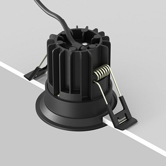 Встраиваемый светильник 6*6*5,3 см, LED, 7W, 3000К, Maytoni Technical ROUND DL058-7W3K-B черный, вр 5,4 см