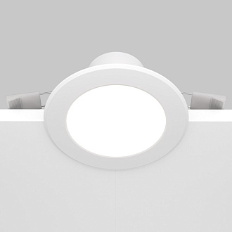 Светильник 10/8 см, 7W, 2800-6000К, IP44, 750Lm Maytoni Stockton DL015-6-L7W, встраиваемый LED теплый+дневной свет, вр 7,5 см