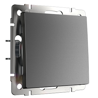 W1112064 Выключатель одноклавишный проходной, графит матовый Werkel, 4690389194320