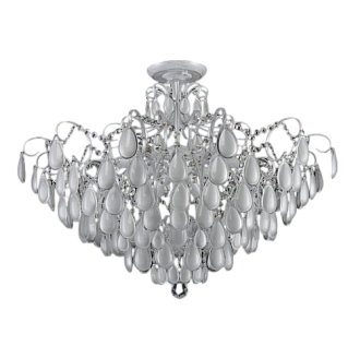 Светильник потолочный 74 см, Crystal Lux SEVILIA PL9 SILVER Белый, серебряная патина