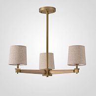Люстра на штанге Jorgenson D70 Beige/Light wood 70*70*60 см, 3*E27*60W, ImperiumLoft STAVRA01, Светлое дерево, Золотистый