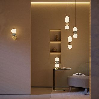 Подвесной светильник 12*54-344 см, *LED*12W, 3000K, Maytoni Brosche MOD362PL-L10BG3K, Латунь