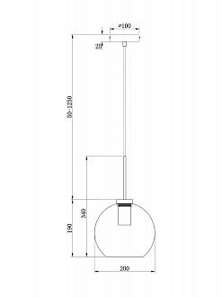 Светильник 20 см, Freya Bravis Market FR8002PL-01BS, латунь-черный