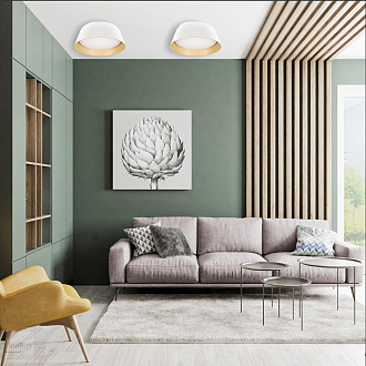 Потолочный светильник 46*16 см, 1*LED*24W 4000K черный, дерево LOFT IT Evans 10224 Black
