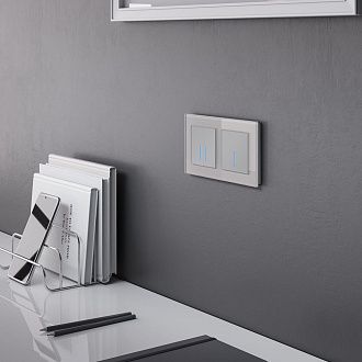 W4520606 Умный сенсорный выключатель двухклавишный, серебряный Werkel, 4690389171246