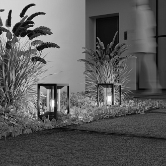 Садово-парковый светильник 14,5*14,5*22 см, 1*E27, 15W, Maytoni CELL O452FL-01GF серый