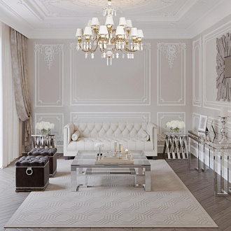 Светильник *62 см, 8*E14*40W, Loft It 10203/8 White Grace, Белый, золото