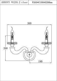 Бра 19*36*28 см, 2*E14*40W, Lucia Tucci Ashanti Ashanti W1255.2 clear, Прозрачный