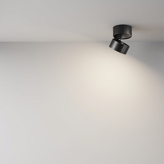 Накладной светильник 8,5*8,5*8 см, LED, 12W, 4000К, Maytoni Technical ONDA C024CL-12W4K-B-1 черный