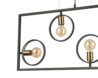 Подвесной светильник 6*95*100 см, 4*E27 черный, золото Vele Luce Speed VL6292P04