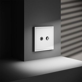 Розетка телевизионнная встраиваемая Voltum S70 оконечная TV+SAT, белый матовый пластик Soft touch VLS060402