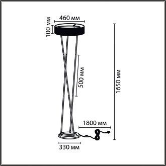 Торшер 165 см, 30W, 3000-6000K, Lumion Ledio Alva 8370/30FL, черный