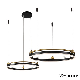 Светильник 80 см, 123W, 3000-6300K, Crystal Lux FERNANDO SP123W LED BLACK/GOLD, черный-золото