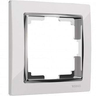 W0011901 Рамка на 1 пост Snabb, белыйхром Werkel, 4690389160677