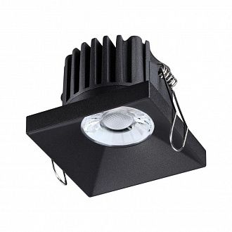 Встраиваемый светильник 8 см, 10W, 3000К, Novotech Metis 358481 черный, вр 6,8 см