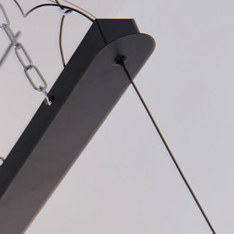 Подвесная люстра 100*7*161 см, 32.2W, Favourite Interline 4266-7P матовый черный, прозрачный акрил с узором, текстура дерева