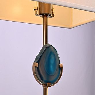 Настольная лампа Blue Agate Table Lamp 41*21*65 см, 1*E27*60W, ImperiumLoft 43.324, Латунь, Синий
