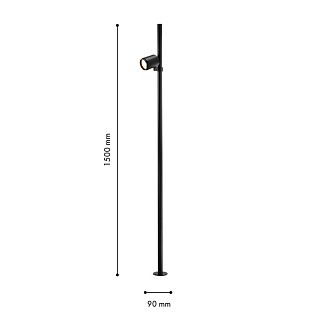 Уличный столб 10*150 см, 1*LED, 12W, 4000K, Favourite Securitas 4638-1F, черный матовый