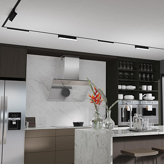 Трековый светильник для низковольтного шинопровода 33*2,5* см, LED 18W*3000 К, Novotech Shino Smal, черный, 359240