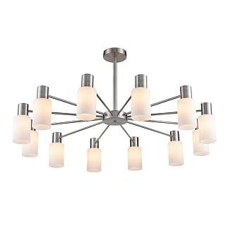 Люстра потолочная 95*49 см, 12*E14 Lumion MAVE 8099/12C никель, белый