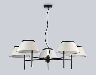 Подвесная люстра с абажурами **29-108 см, 5*E14*40W, K, Ambrella Light High Light LH72453, черный