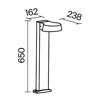 Садово-парковый светильник 23,8*16,2*65 см, LED, 12W, 3000К, Maytoni SHARE O443FL-L12GF3K серый