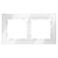 Рамка стеклянная Voltum S70 на 2 поста, белый, стекло Стекло/пластик  VLS110201