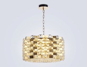 Подвесная люстра с хрусталем **29-120 см, 12*E14*40W, K, Ambrella Light High Light LH41003, латунь