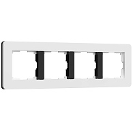 W0043068 Рамка на 4 поста Split, белыйчерный, soft-touch Werkel, 4690389208249