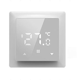 Donel Термостат с датчиком пола, программируемый с Wi-Fi , 16 A, 55*55 мм., белое стекло, серия DTEF, DTEF16W-WiFi