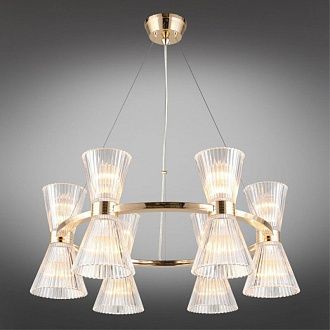 Подвесная люстра 65*70-160 см, 12*E14, 40W, Aployt Elinor APL.801.03.12, золотой