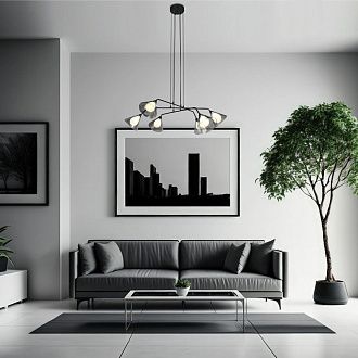 Подвесной cветильник 105*105*140- см, 6*G9*20W, Eurosvet Enigma, 70161/6 черный Smart, 4690389210150