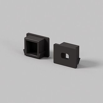 Комплект заглушек (для профиля 16×12) 10 шт., ALM-005-B-EC 642022, 1*2*1 см, Maytoni Led Strip 642022, Черный