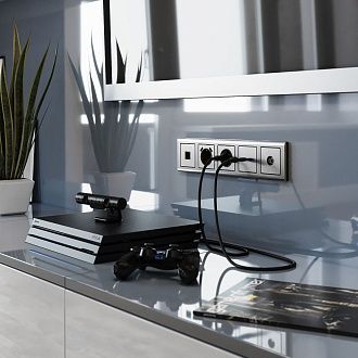 Накладка для розетки HDMI (глянцевый никель) WL02-HDMI-CP Werkel 4690389119569