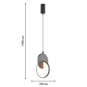 Подвес 17*40,5-198 см, 1*LED, 7W, 3000K, F-Promo Grahan 4609-1P, черный матовый