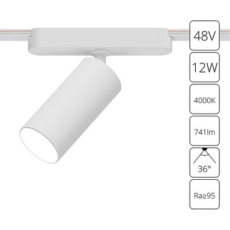 Трековый магнитный светильник 5 см, 12W, 4000K, Arte Lamp Rapid A6158PL-1WH, белый
