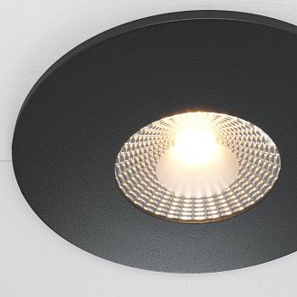 Встраиваемый светильник 9 см, 7W, 3000К, черный, теплый свет, Maytoni Zen DL038-2-L7B, LED, вр 6,5 см