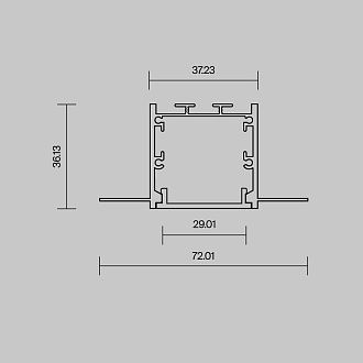 Алюминиевый профиль встраиваемый скрытого монтажа 72x36 серебро 2 м Maytoni Led Strip 636010