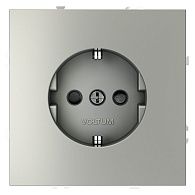 Розетка встраиваемая Voltum S70 с заземлением и защитными шторками, 16А, сталь пластик Soft touch VLS040205