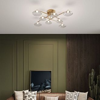 Светильник 110*110*25 см, LED*37W, 3000K, Eurosvet Ripple 50389 LED, латунь, a069026