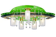 Люстра L790 x W550 x H200, мм, 6*40W (240W), GN+GD WT(Зелёный+Золото) Sfera Sveta 8364/5+1 GN+GD WT